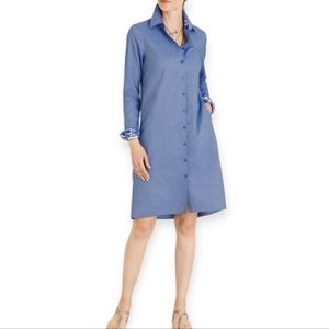 NWT Chico's No Iron Oxford Corduroy Shirt Dress Size 12/14